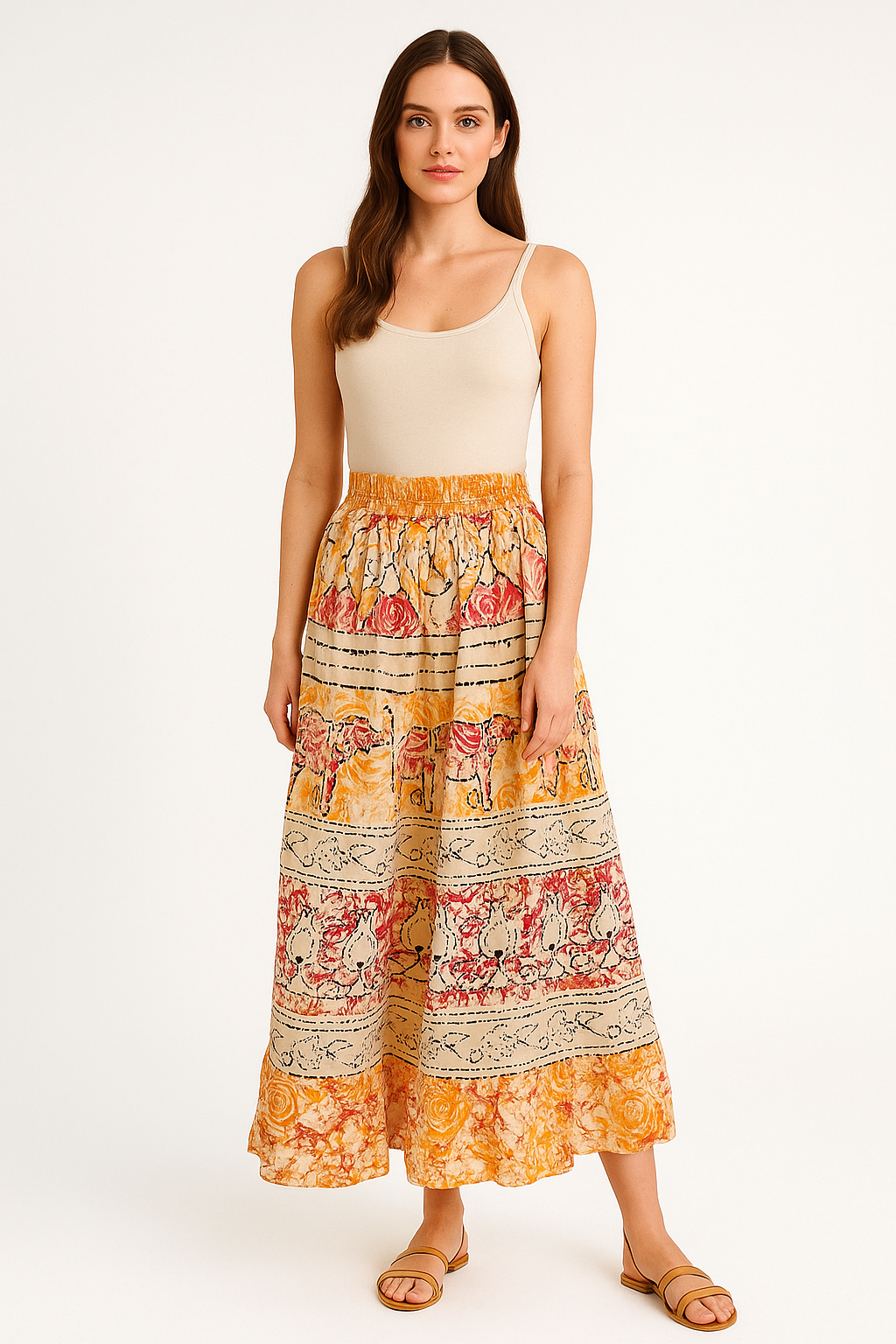 Appywave Jaipuri Women's Cotton Printed Long Skirts