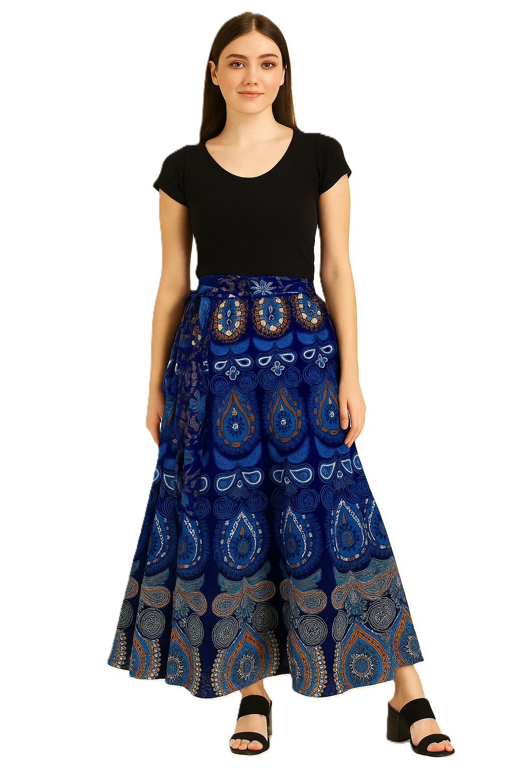 Appywave Jaipuri Women's Cotton Printed Wrap Around Long Skirts