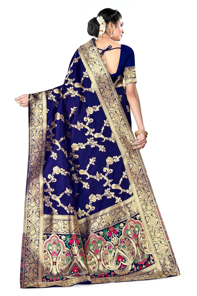 Appywave Embroidered Kanjivaram Art Silk Saree