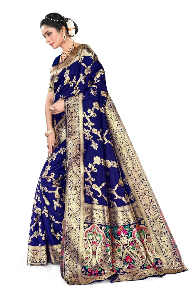 Appywave Embroidered Kanjivaram Art Silk Saree