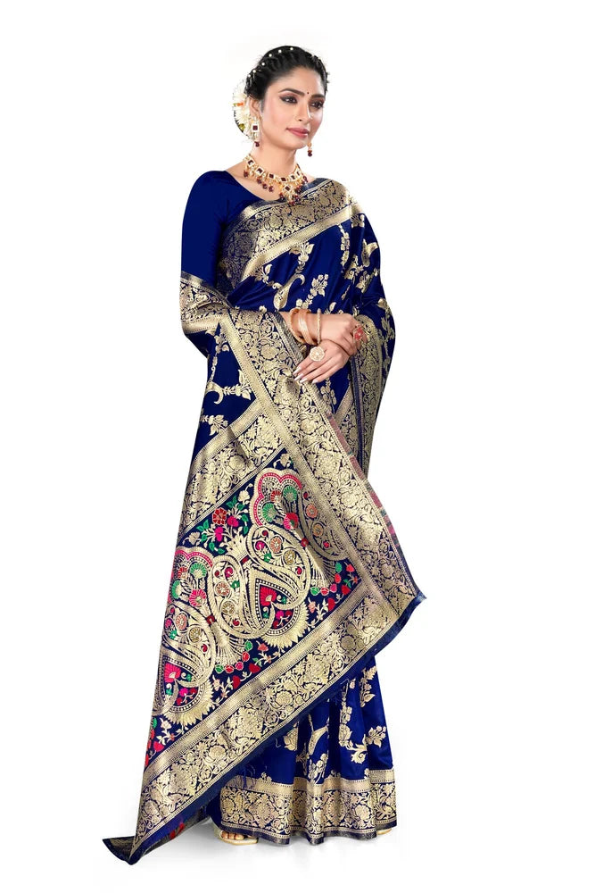 Appywave Embroidered Kanjivaram Art Silk Saree