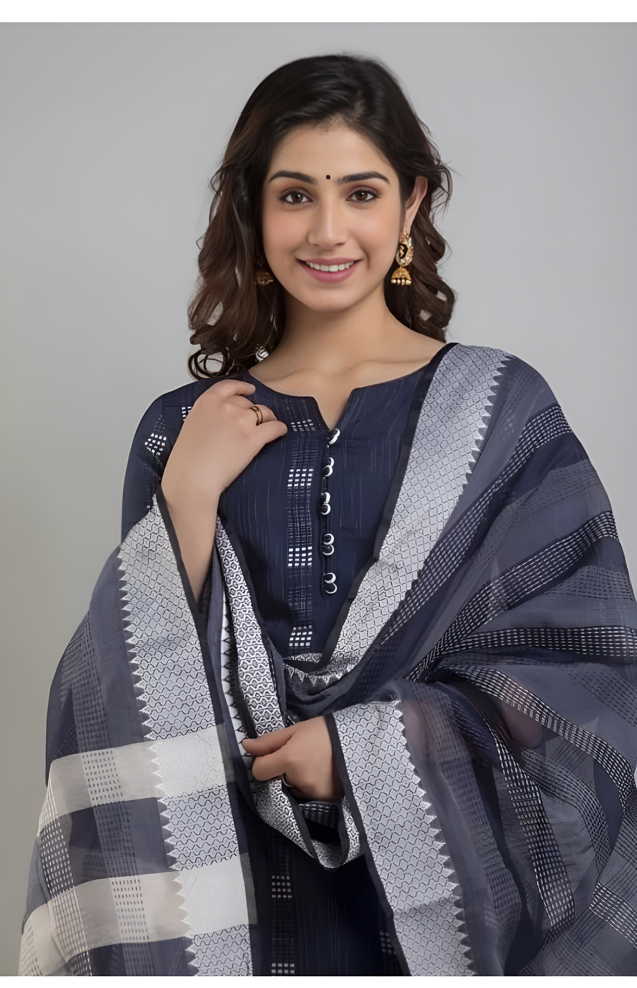 Appywave Cotton Printed Readymade Salwar Suit For Women with Dupatta