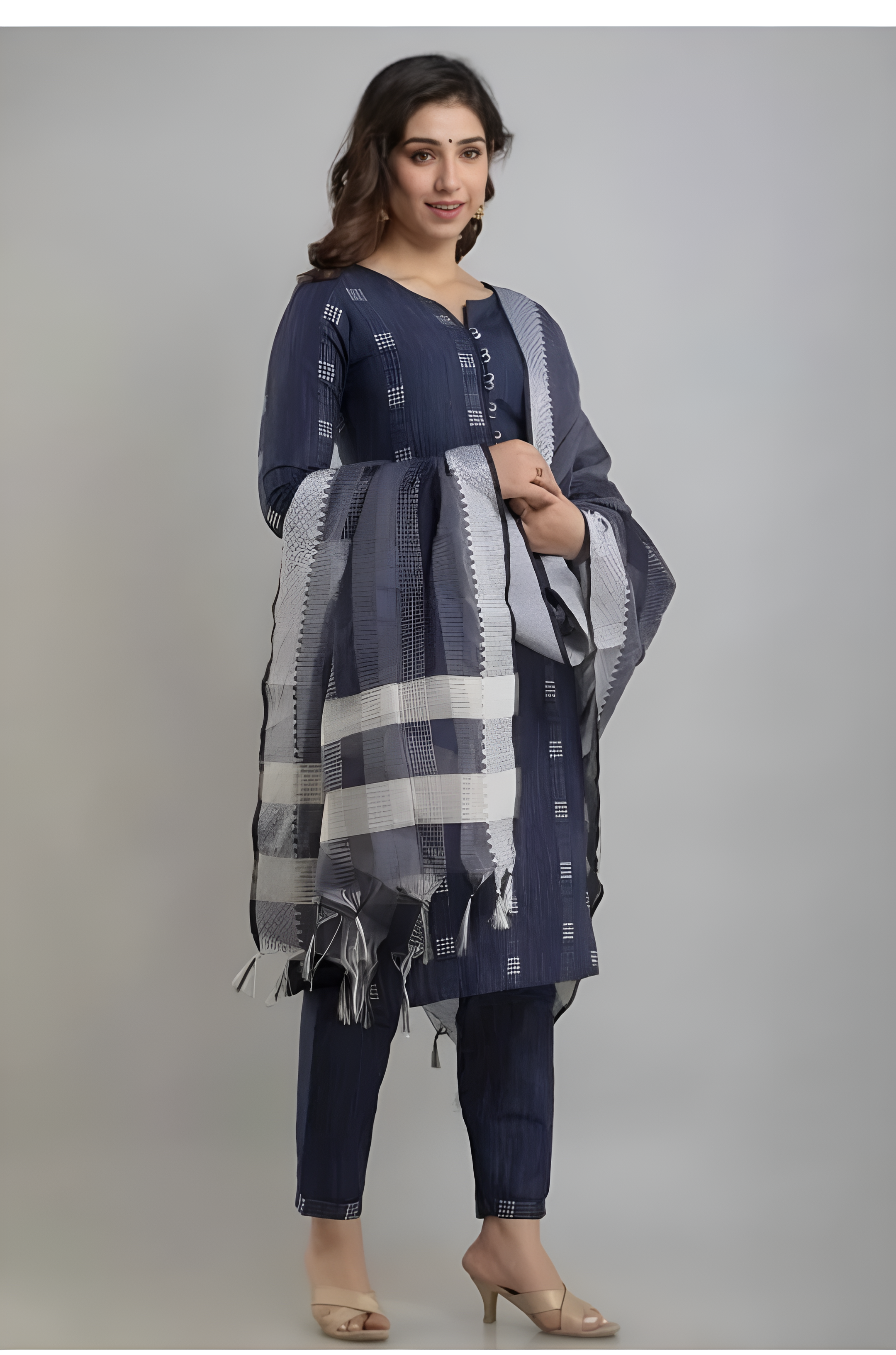 Appywave Cotton Printed Readymade Salwar Suit For Women with Dupatta
