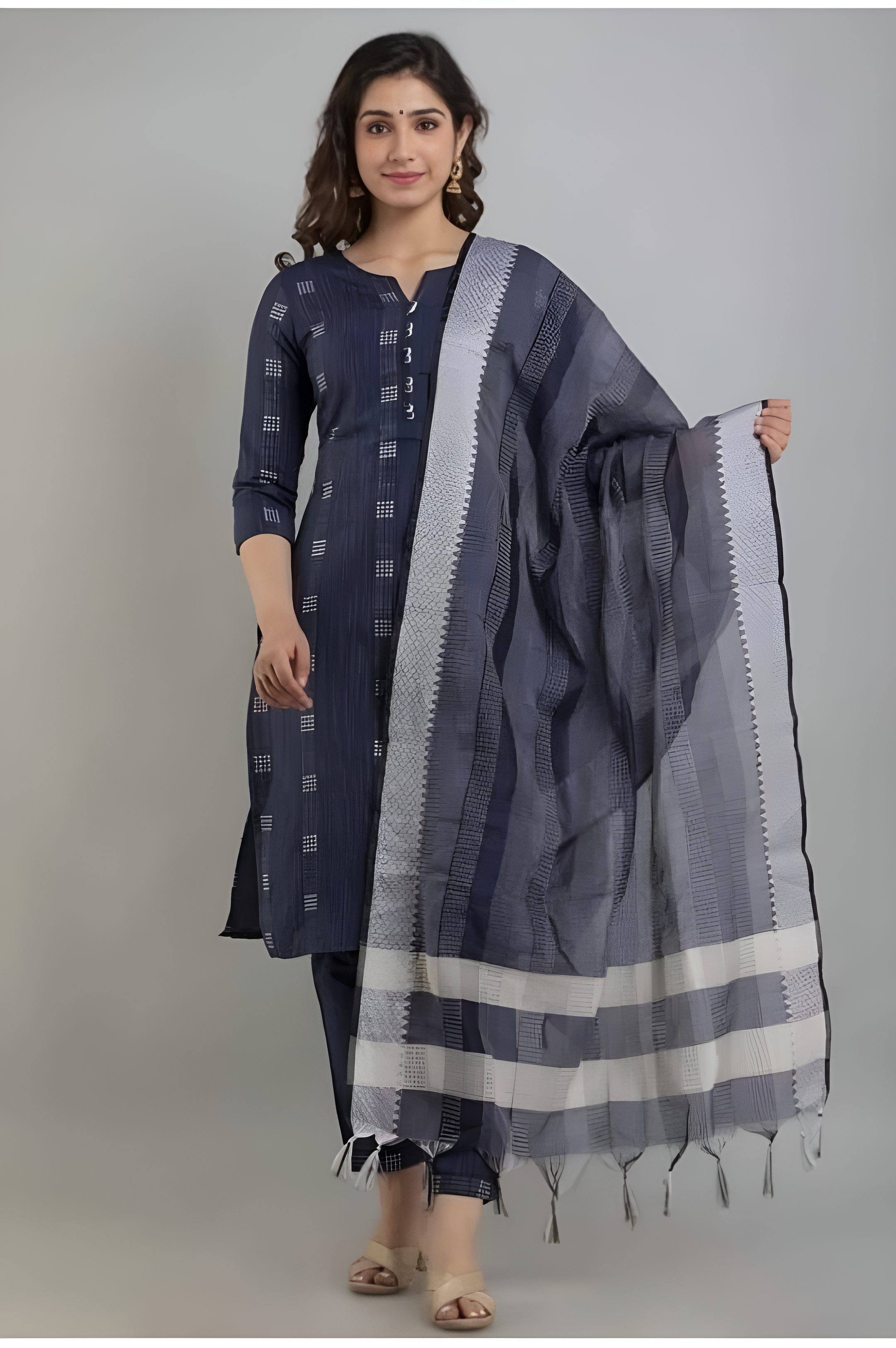 Appywave Cotton Printed Readymade Salwar Suit For Women with Dupatta