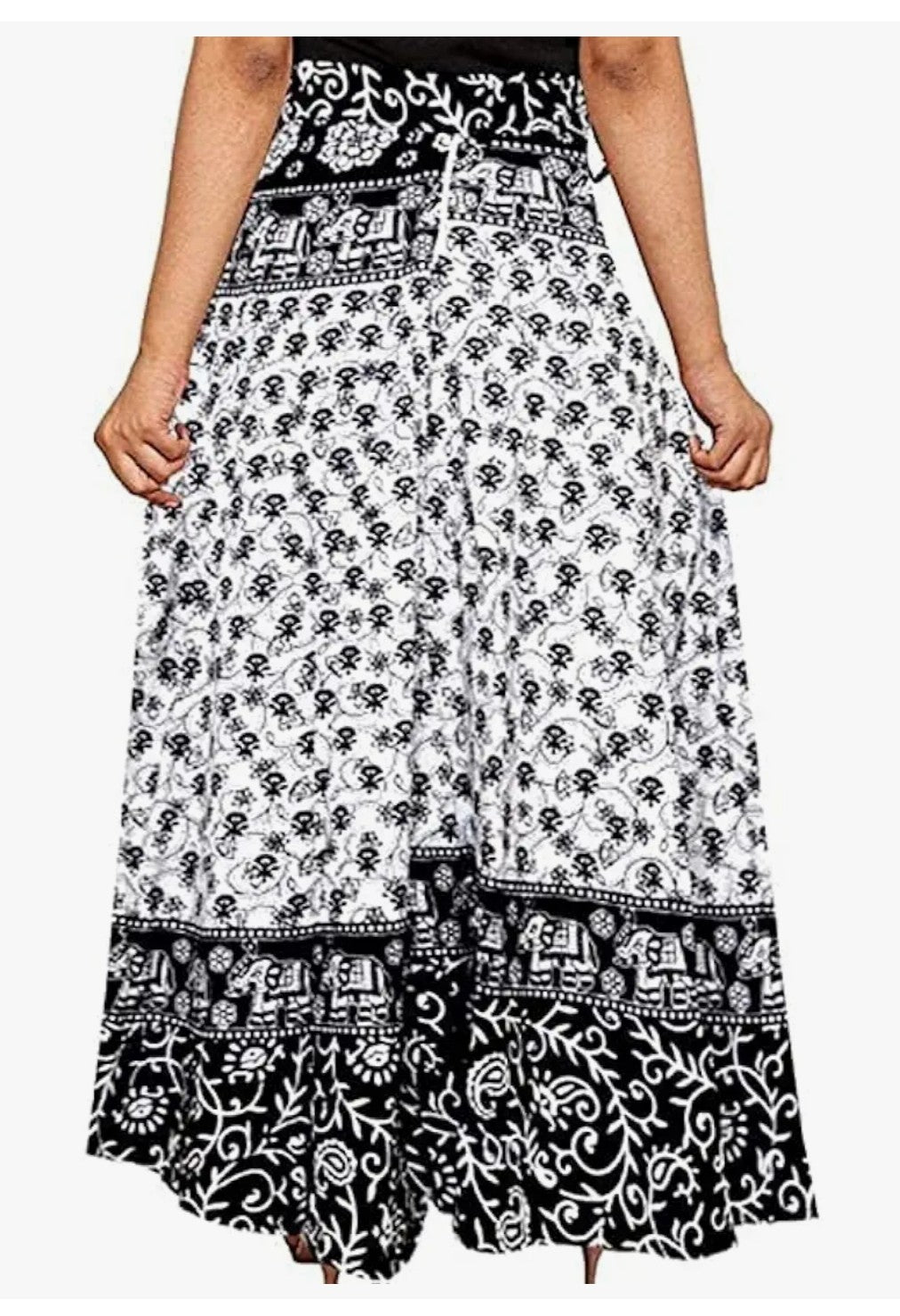 Appywave Jaipuri Women's Cotton Printed Wrap Around Long Skirts