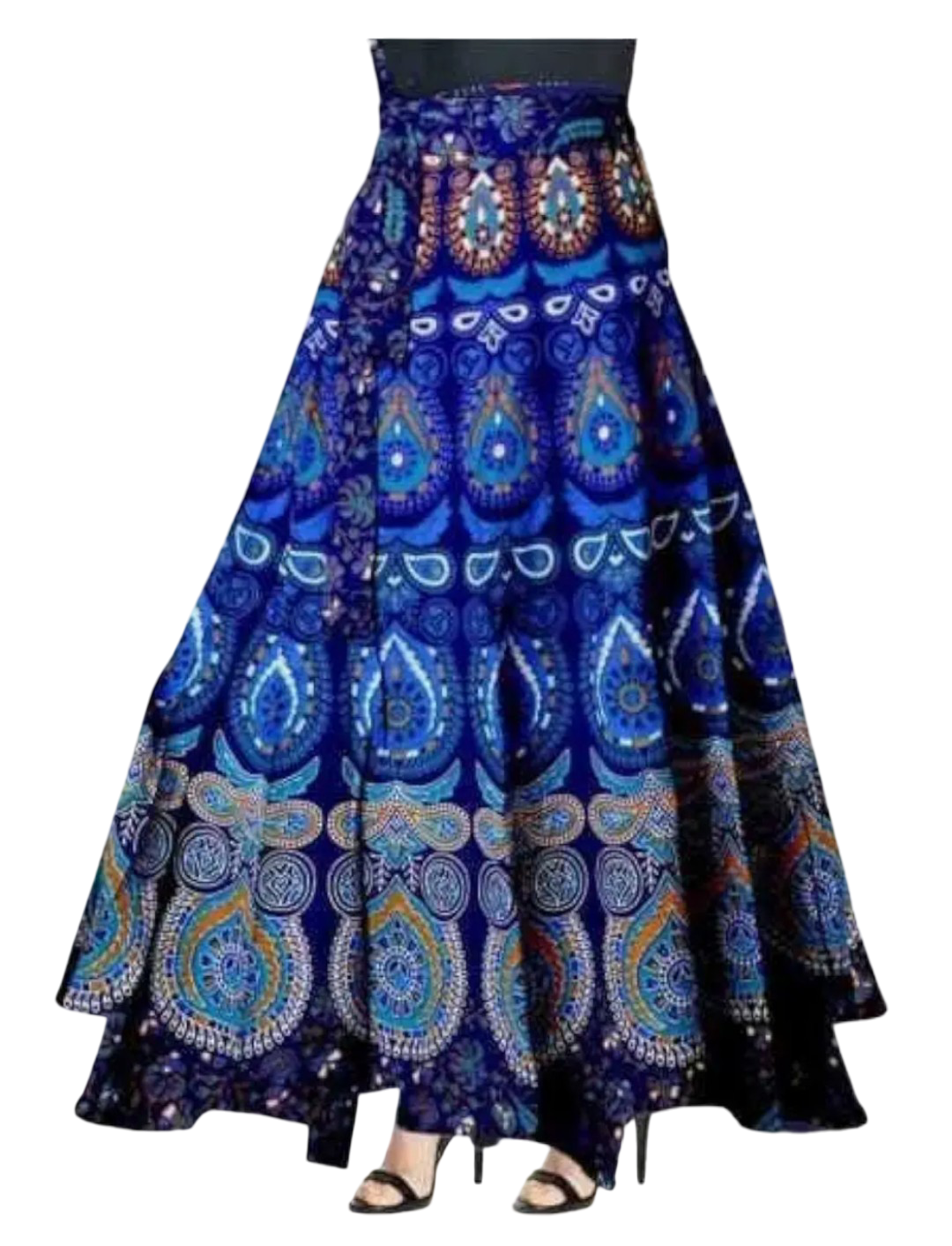 Appywave Jaipuri Women's Cotton Printed Wrap Around Long Skirts