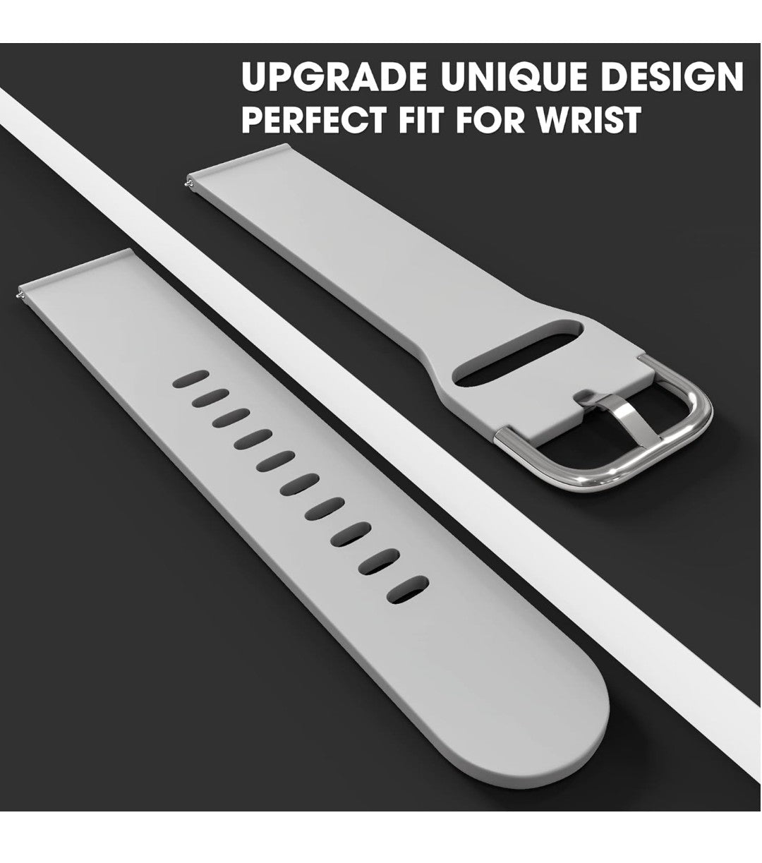 Appywave Silicone 22mm Replacement Watch Strap with Metal Buckle Compatible with all 22mm Smart Watches