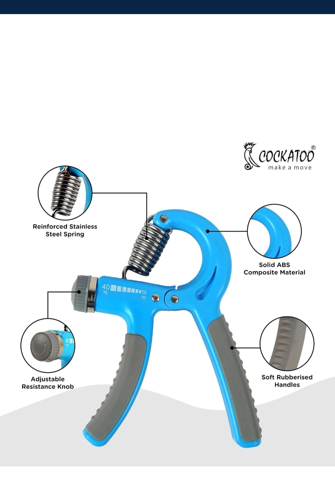 Cockatoo Adjustable Hand Grip| Hand Gripper for Men & Women Hand Grip Strengthener
