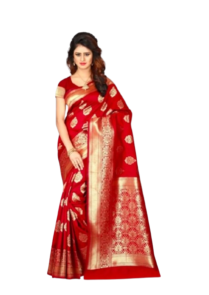 Appywave Embroidered Kanjivaram Silk Blend Saree
